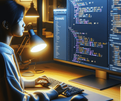 article-68d18d7ec09568d879cc024a-wordpress Ultra‑high‑resolution DSLR shot of someone coding or writing content, screen showing OpenAI API docs, various model names visible, modern workspace, photorealistic style